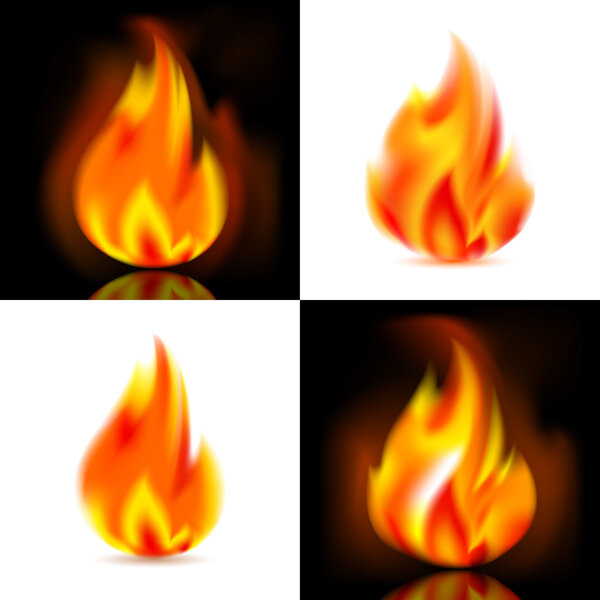 Fire, 4 vector flames