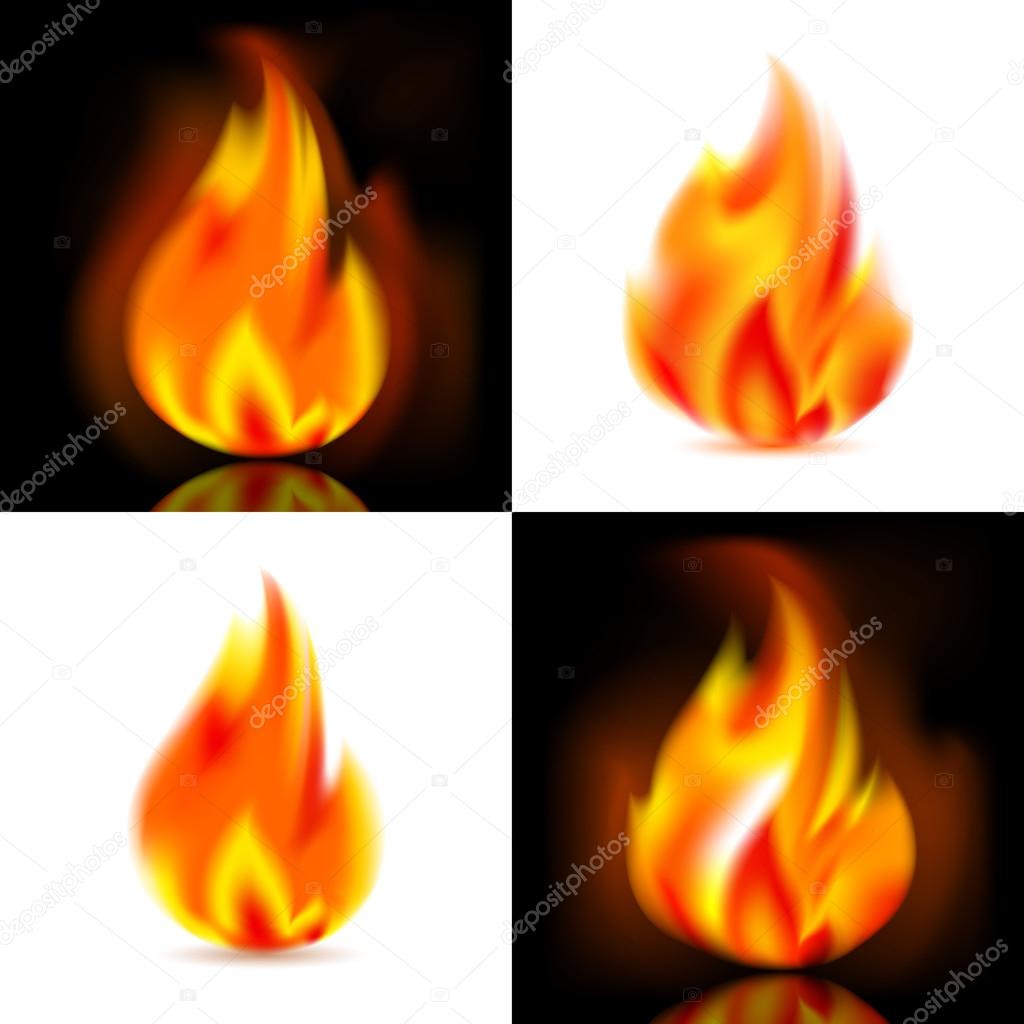 Fire, 4 vector flames