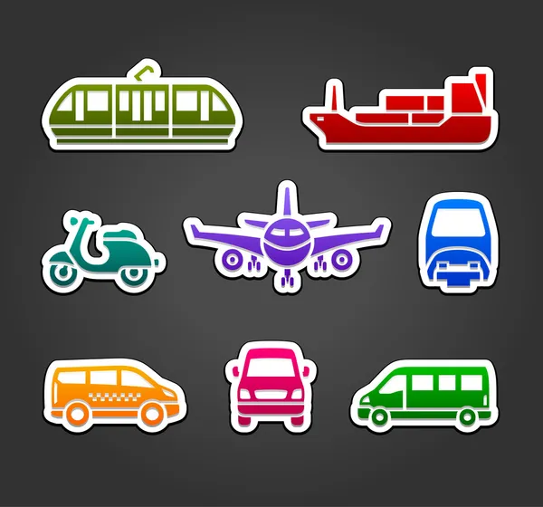 Set of stickers, transport color signs — Stock Vector