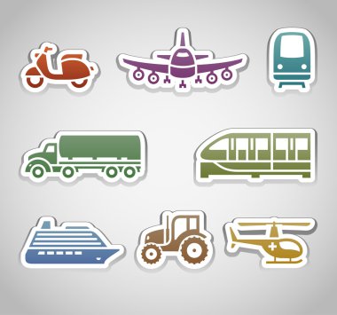 düz retro renkli çıkartmalar - set 6