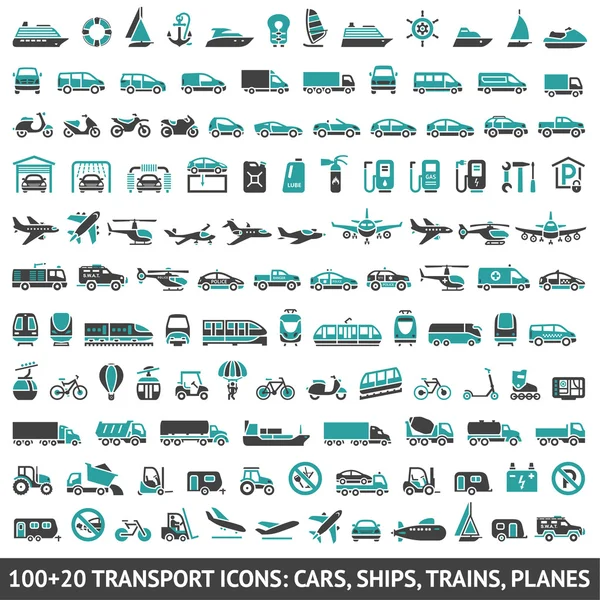100 és 20 közlekedési ikon Vektor Grafikák