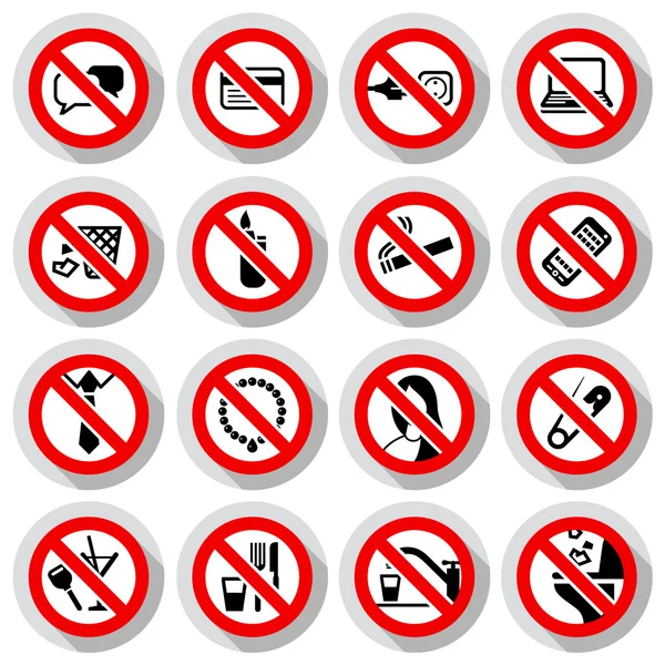 Set Prohibited symbols — Stock Vector