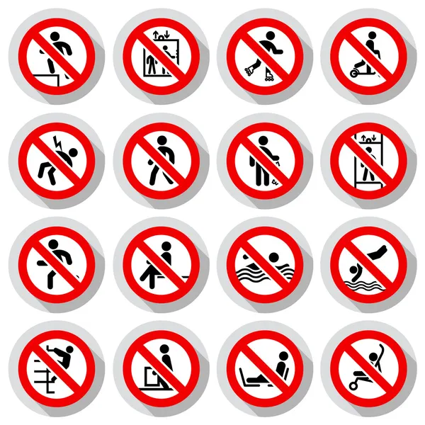 Signos prohibidos papel pegajoso — Vector de stock