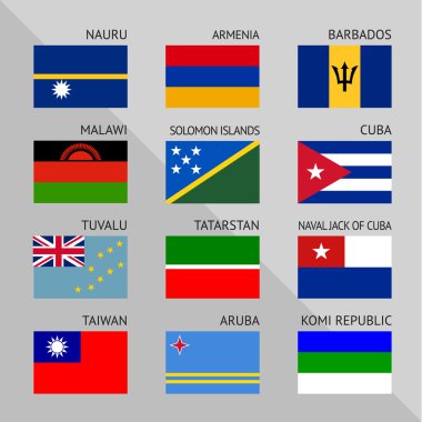 düz dünya bayrakları. 13 numara ayarla