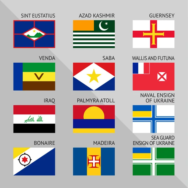 Banderas del mundo, planas. Conjunto número 17 — Vector de stock