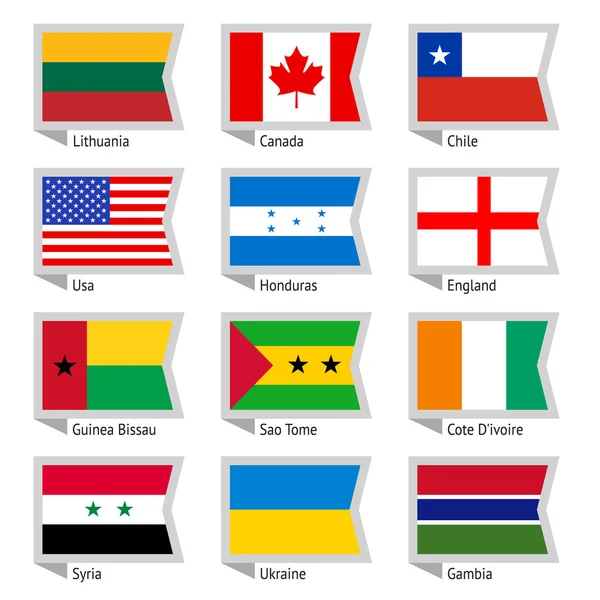 Dünya-01 bayrakları — Stok Vektör