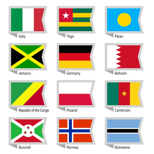 Прапори країн світу-06 — стоковий вектор