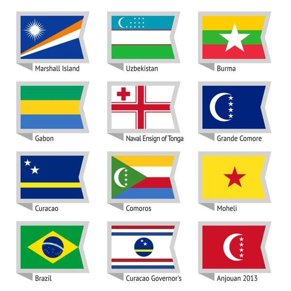Dünya-11 bayraklar — Stok Vektör