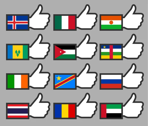 Flags in the Thumbs up-08 — Stock Vector