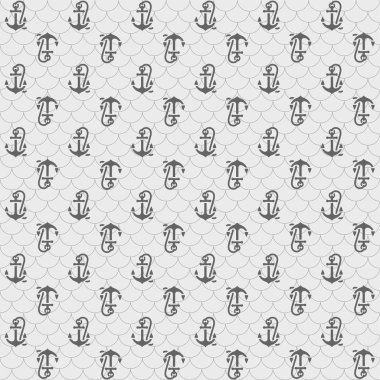 Dikişsiz desen, gri çapa