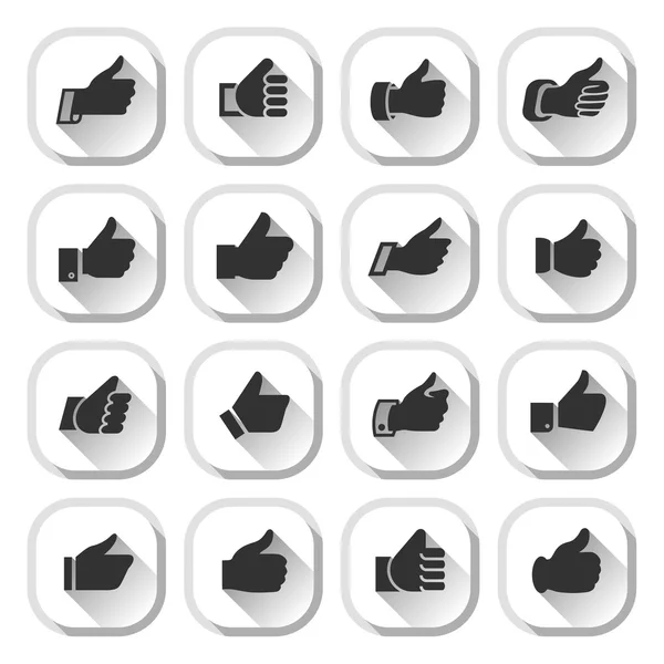 Thumbs up, set buttons — Stock Vector