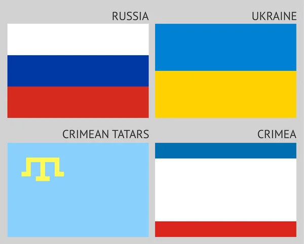 Bandiere della penisola di Crimea — Vettoriale Stock