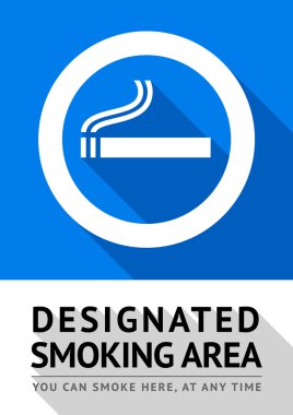 Label smoking area sticker clipart