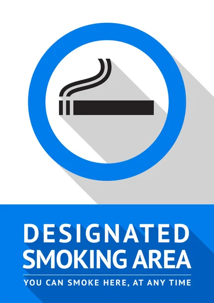 Label smoking area sticker, flat design — Stock Vector