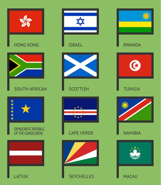 Σημαίες επίπεδη σύνολο-10 — Διανυσματικό Αρχείο