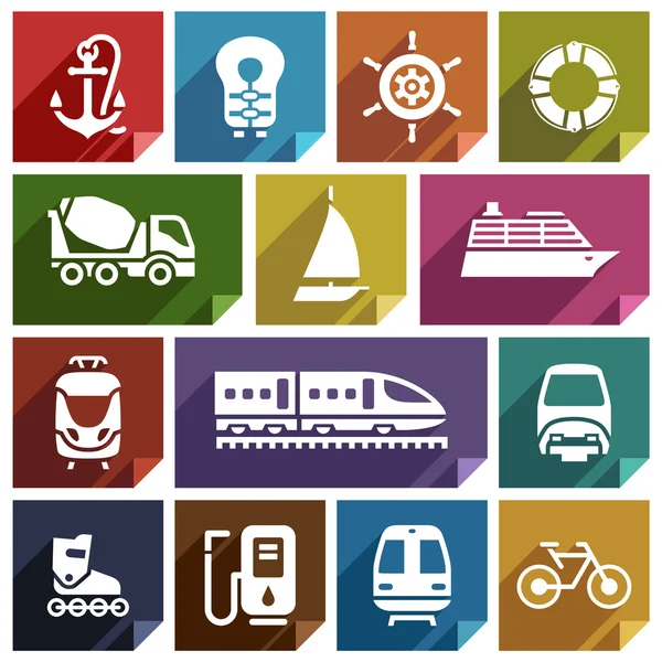 Transport flach icon-01 — Stockvektor