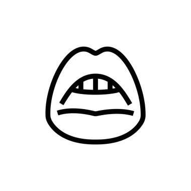 Seksi dudaklar, kadın ağzı, tek bir çizgi ile çizilmiş.