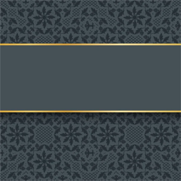 Lace Background Template Ornamental Fabric Dark Gray Floral Pattern Vector — Stock Vector