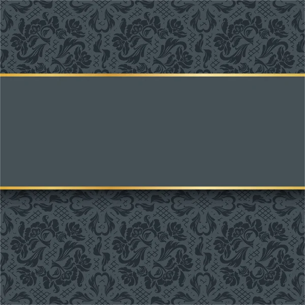 Plantilla Fondo Encaje Tela Ornamental Patrón Floral Gris Oscuro Ilustración — Vector de stock