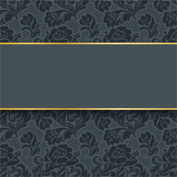 Lace Background Template Ornamental Fabric Dark Gray Floral Pattern Vector — Stock Vector