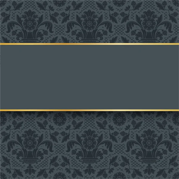 Plantilla Fondo Encaje Tela Ornamental Patrón Floral Gris Oscuro Ilustración — Vector de stock