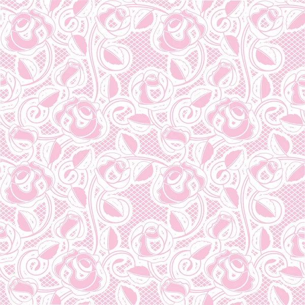 Ornamental Lace Pink Background Floral Pattern Vector — Vettoriale Stock