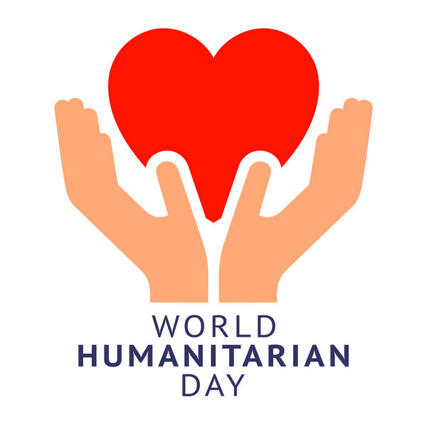 Плакат Всемирного дня гуманитарной помощи, жесты руками с сердцем