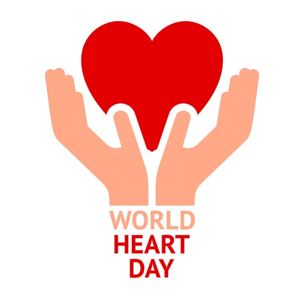 World Heart Day Poster Hands Gesture Heart — Stock Vector