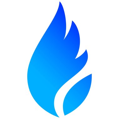 Ateş alevleri, mavi simgeler, vektör illüstrasyonu