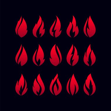 Ateş alevleri, kırmızı simgeleri yerleştirin