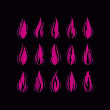 alevler ateş, Icons set