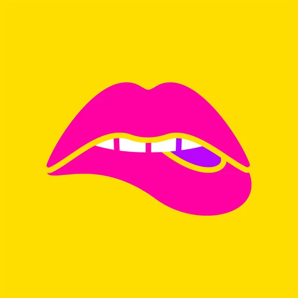 Поп-арт яскрава губа, комікси жіночий рот — стоковий вектор