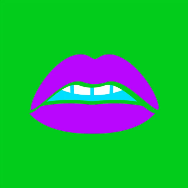 Pop art bright lip, comics woman mouth — Stockvektor