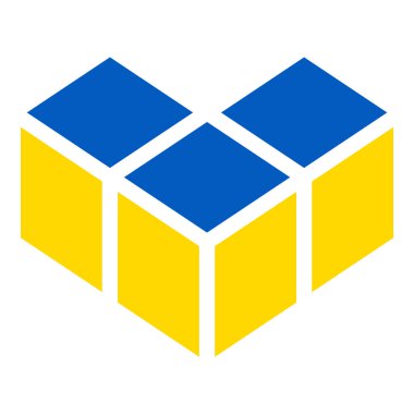 Ukrayna bayrağı, geometrik kalp