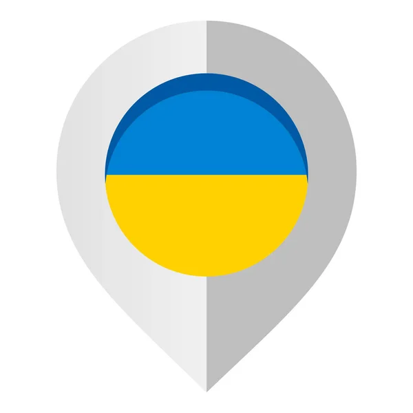 Vlag Van Oekraïne Kaarten Pin — Stockvector