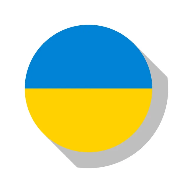 Vlag Van Oekraïne Cirkel Pictogram — Stockvector
