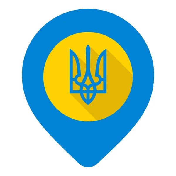 Flag Ukraine Maps Pin — Vettoriale Stock