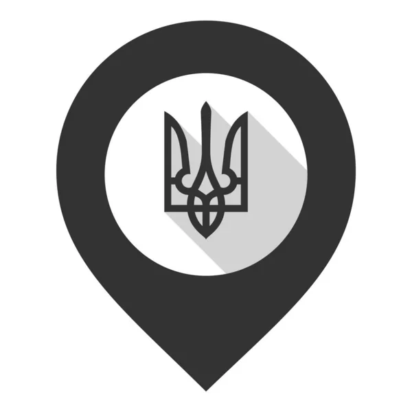 Flag Ukraine Dark Maps Pin — Vector de stock