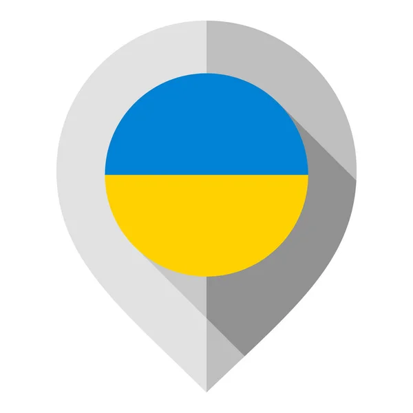 Flag Ukraine Maps Pin — Stock Vector