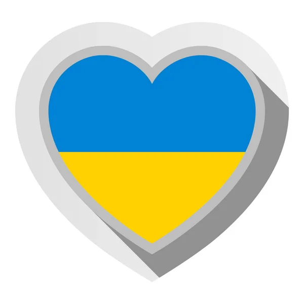 Flag Ukraine Heart Icon — стоковый вектор