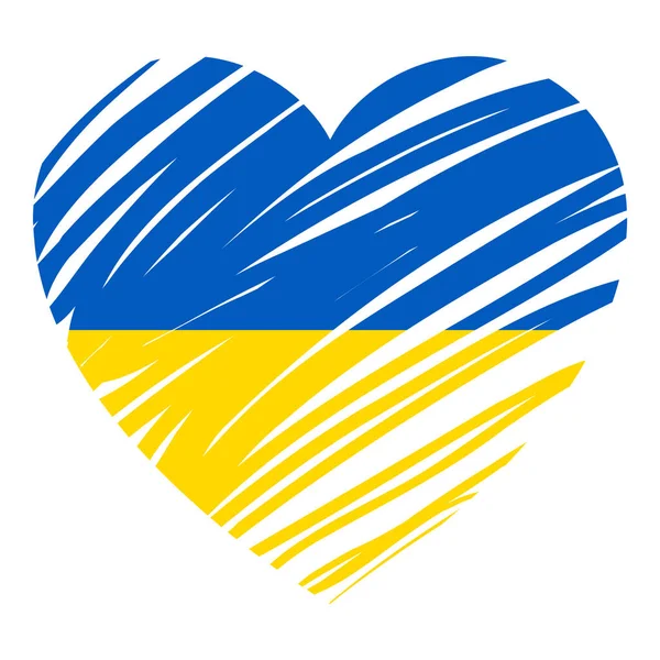 Vlag Van Oekraïne Hartpictogram — Stockvector