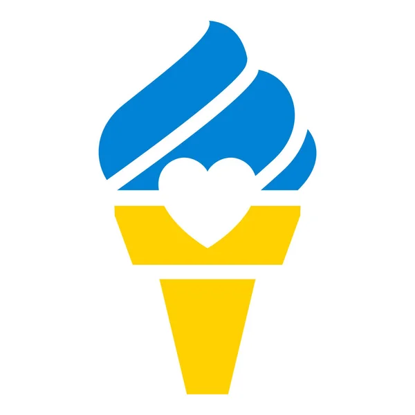 Flag Ukraine Ice Cream — Vector de stock