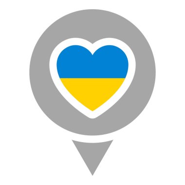 Ukrayna bayrağı, harita broşu.