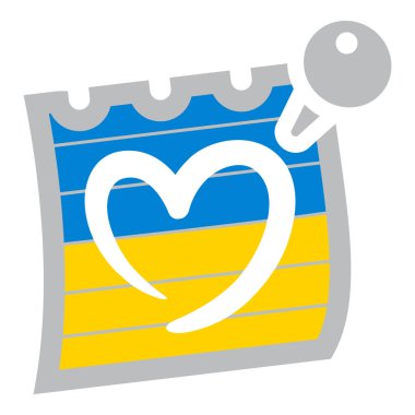 Ukrayna bayrağı, kağıt not.