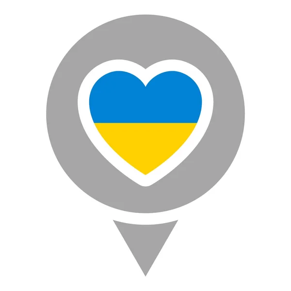Flag Ukraine Maps Pin — стоковый вектор