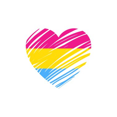 Panseksüellik bayraklı sembol kalp lgbt gururu.
