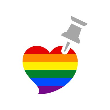 Bayrak taşıyan sembol kalp lgbt gururu.