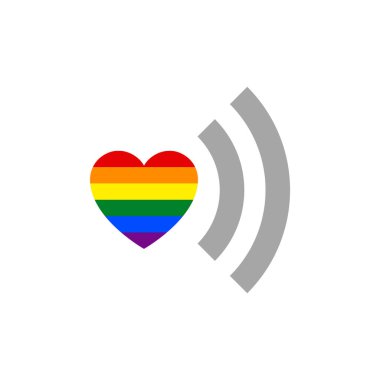 Gökkuşağı bayraklı wi fi sembolü lgbt gururu