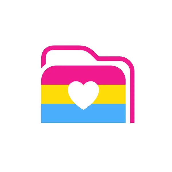 Folder Pansexuality Flag Lgbt Pride — Stock Vector