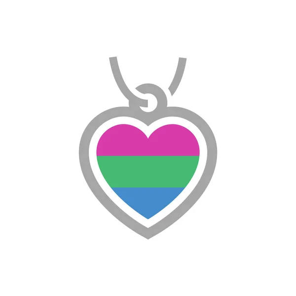 Symbol Pendant Polysexual Flag — Stock Vector